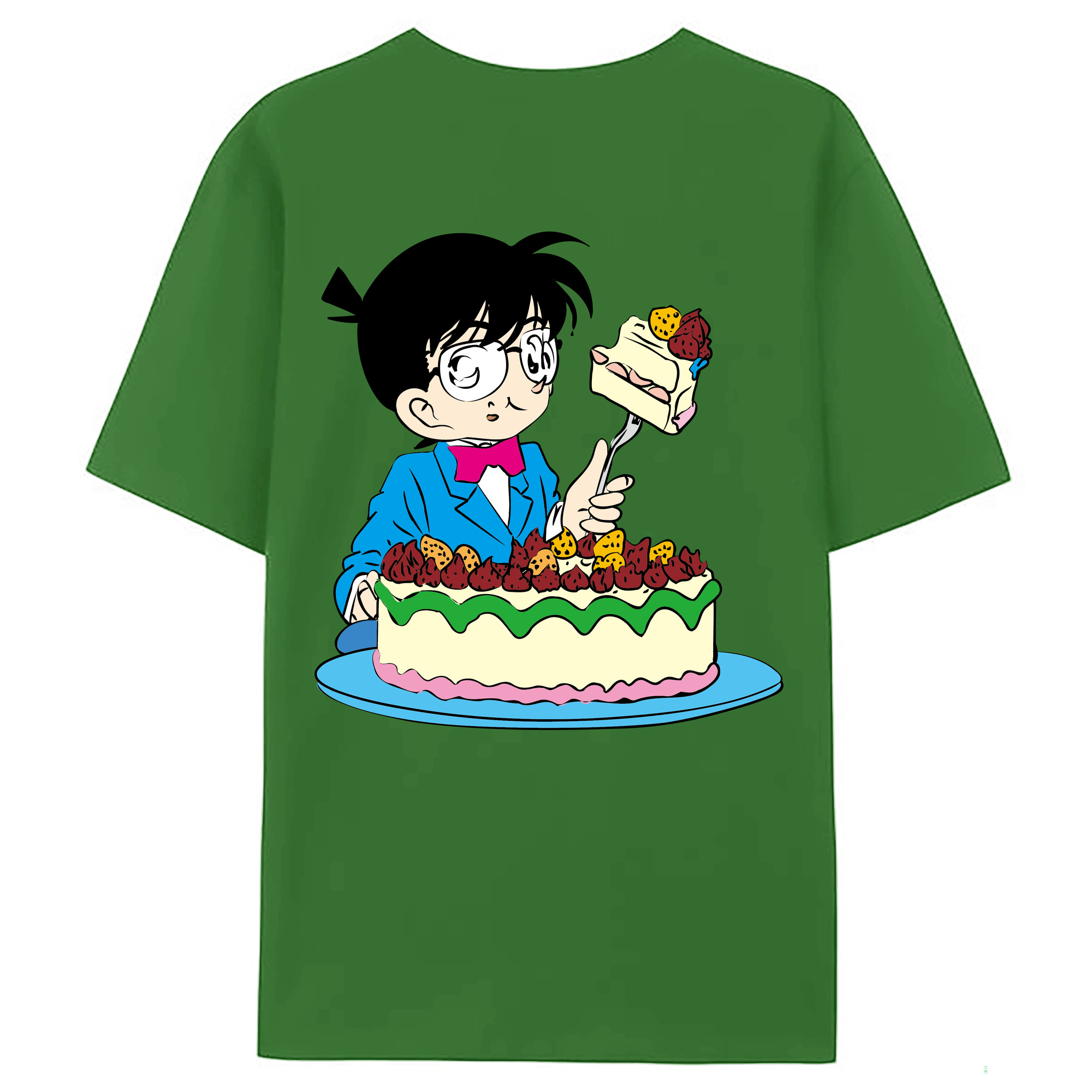 （画像用） 名探偵コナン 江戸川 コナン Detective Conan Conan Edogawa レディース半袖Tシャツ(バックプリント)